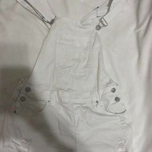 Girls white overalls